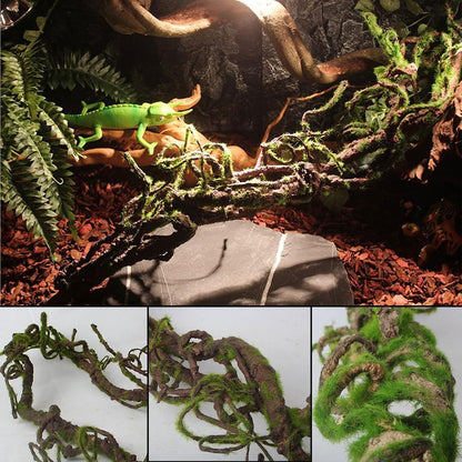 Reptile Jungle Vines Flexible Bend-A-Branch, 3.6Ft Reptile Climbing Branches, Chameleon Flexible Vine Decor,Terrarium Plants Decoration Accessories for Lizard Gecko Frog Snake