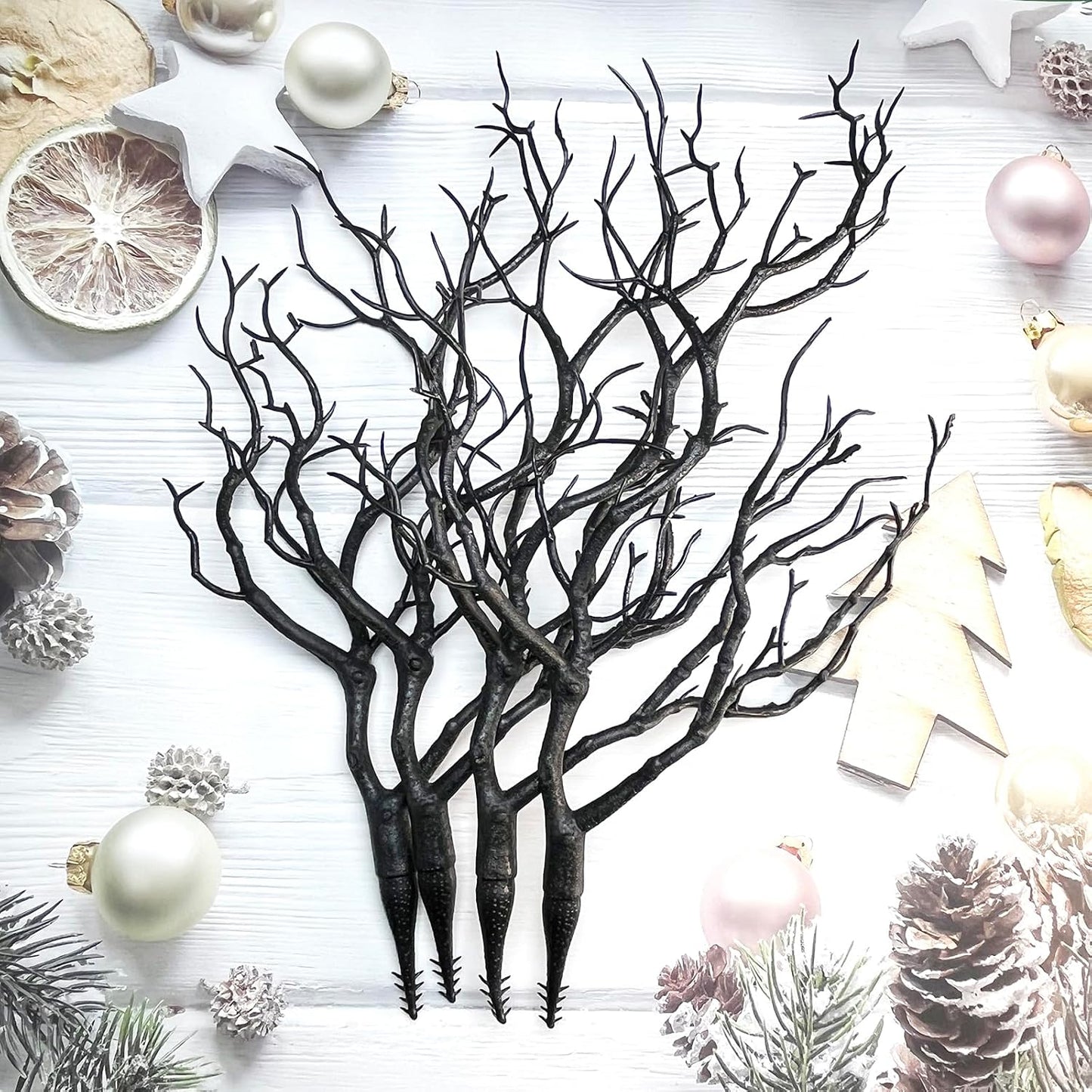 13.8 inches Artificial Coral Branches Fake Antler Branches Small Branches for Home Decoration Flower Arrangement Wedding Christmas Halloween Festival (White 10PCS