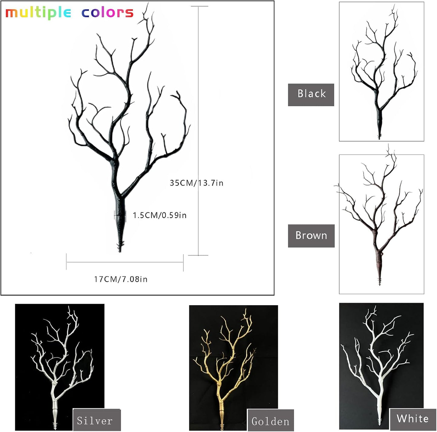 13.8 inches Artificial Coral Branches Fake Antler Branches Small Branches for Home Decoration Flower Arrangement Wedding Christmas Halloween Festival (White 10PCS