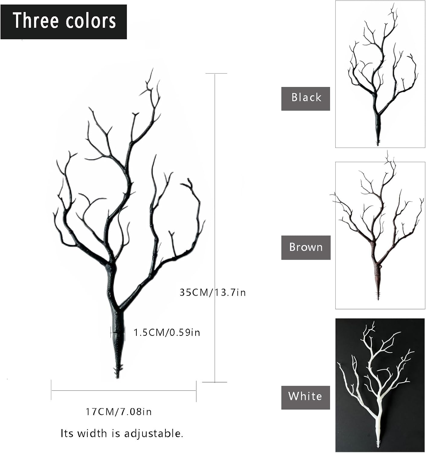 13.8 inches Artificial Coral Branches Fake Antler Branches Small Branches for Home Decoration Flower Arrangement Wedding Christmas Halloween Festival (White 10PCS