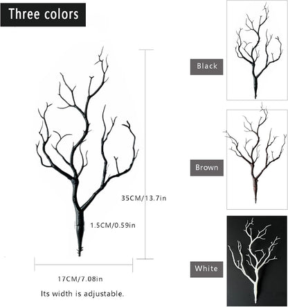 13.8 inches Artificial Coral Branches Fake Antler Branches Small Branches for Home Decoration Flower Arrangement Wedding Christmas Halloween Festival (White 10PCS