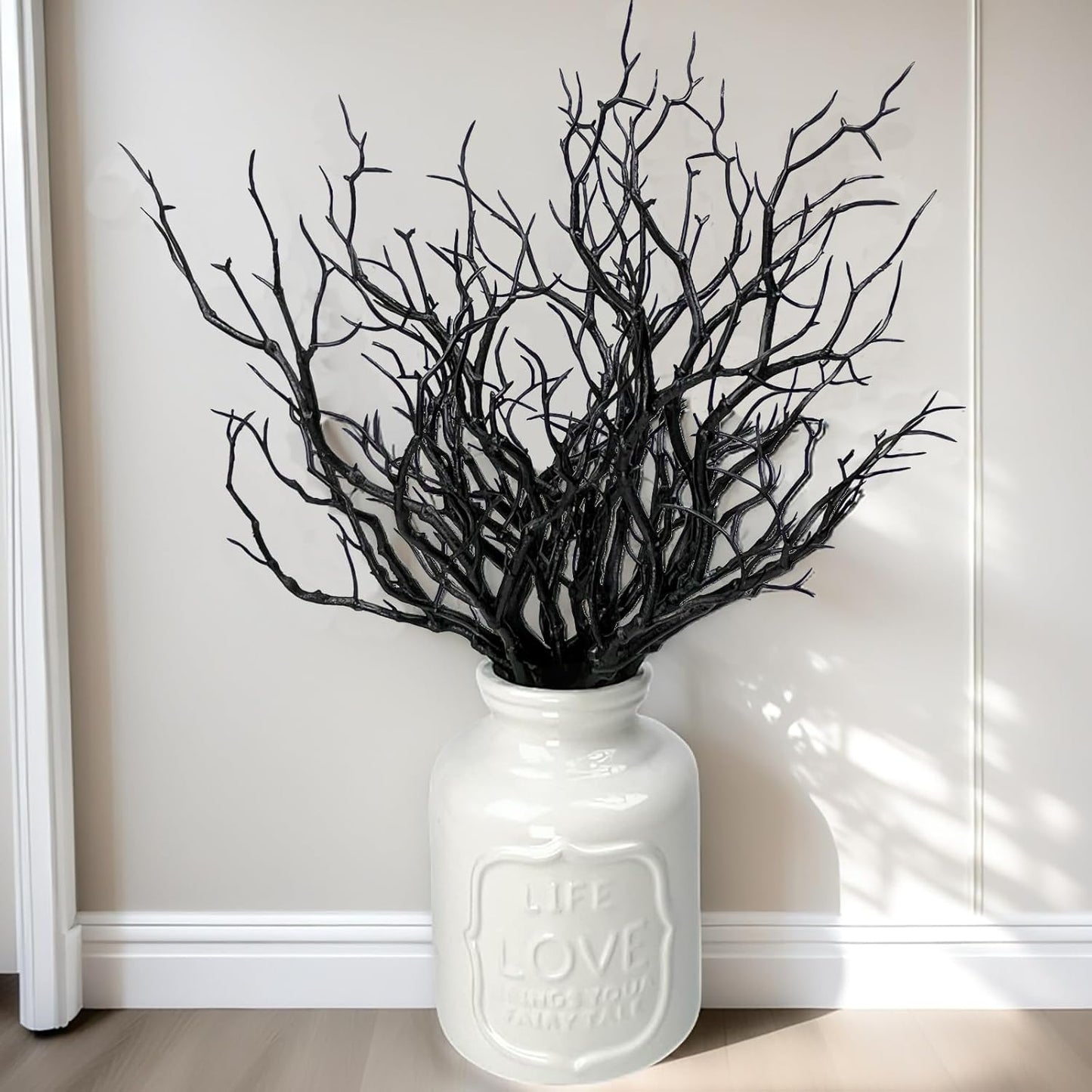 13.8 inches Artificial Coral Branches Fake Antler Branches Small Branches for Home Decoration Flower Arrangement Wedding Christmas Halloween Festival (White 10PCS