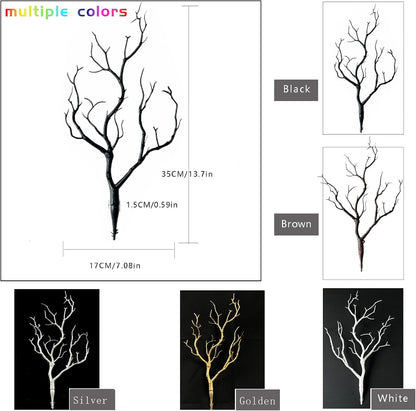 13.8 inches Artificial Coral Branches Fake Antler Branches Small Branches for Home Decoration Flower Arrangement Wedding Christmas Halloween Festival (White 10PCS
