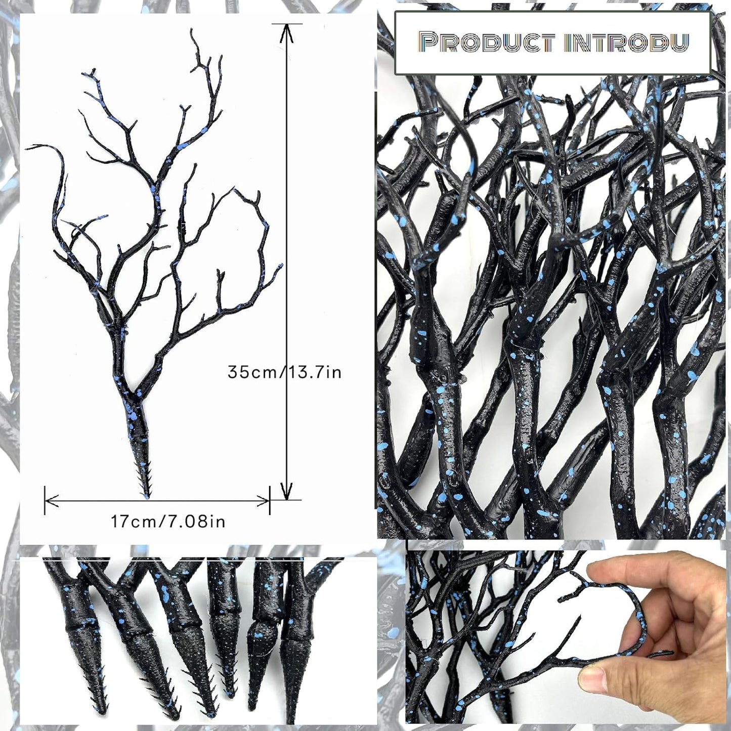 13.8 inches Artificial Coral Branches Fake Antler Branches Small Branches for Home Decoration Flower Arrangement Wedding Christmas Halloween Festival (White 10PCS