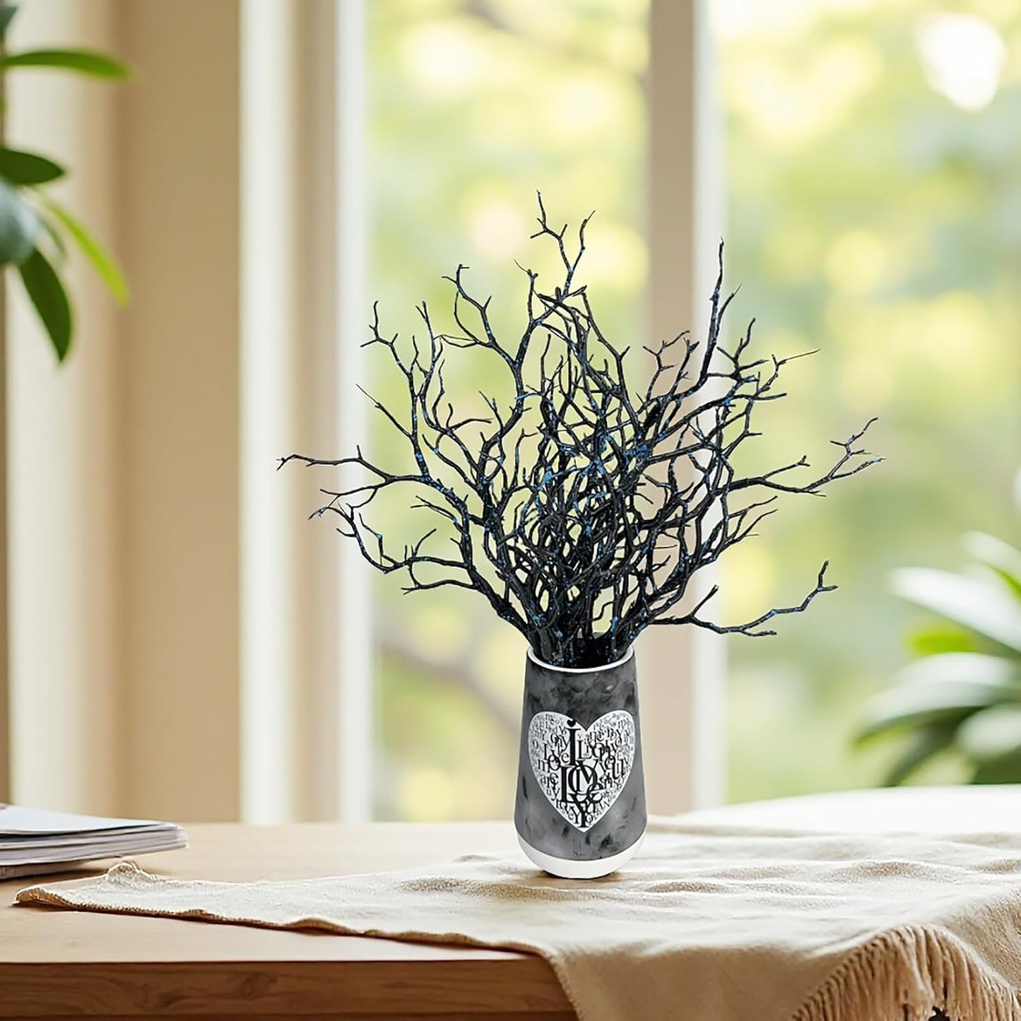 13.8 inches Artificial Coral Branches Fake Antler Branches Small Branches for Home Decoration Flower Arrangement Wedding Christmas Halloween Festival (White 10PCS