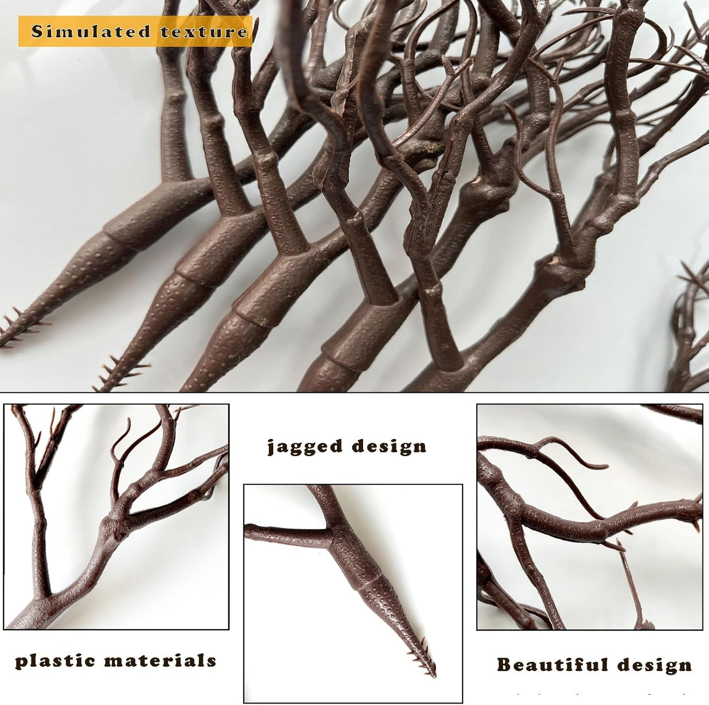 13.8 inches Artificial Coral Branches Fake Antler Branches Small Branches for Home Decoration Flower Arrangement Wedding Christmas Halloween Festival (White 10PCS