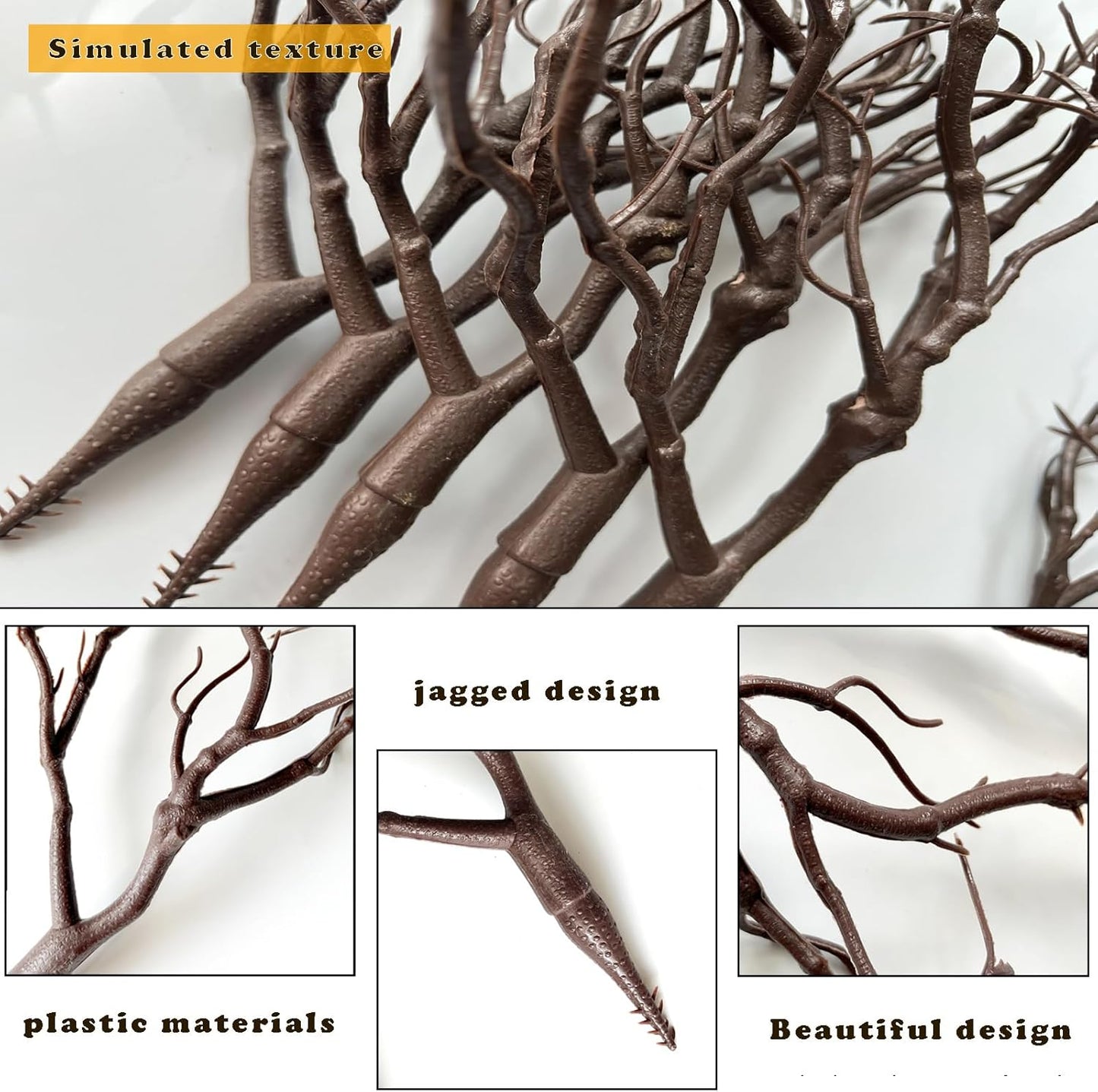 13.8 inches Artificial Coral Branches Fake Antler Branches Small Branches for Home Decoration Flower Arrangement Wedding Christmas Halloween Festival (White 10PCS