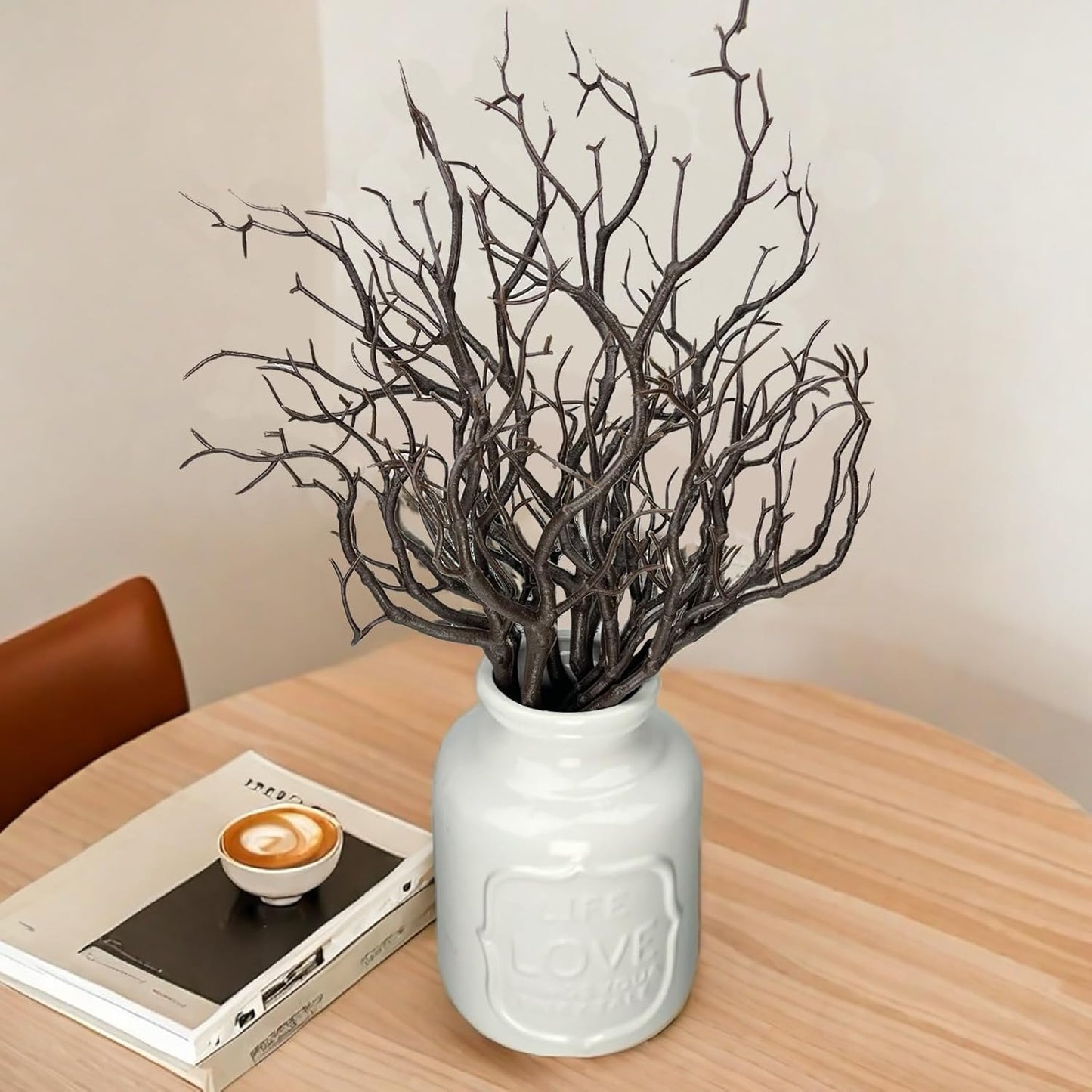 13.8 inches Artificial Coral Branches Fake Antler Branches Small Branches for Home Decoration Flower Arrangement Wedding Christmas Halloween Festival (White 10PCS