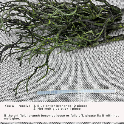 13.8 inches Artificial Coral Branches Fake Antler Branches Small Branches for Home Decoration Flower Arrangement Wedding Christmas Halloween Festival (White 10PCS