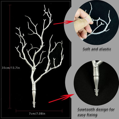 13.8 inches Artificial Coral Branches Fake Antler Branches Small Branches for Home Decoration Flower Arrangement Wedding Christmas Halloween Festival (White 10PCS