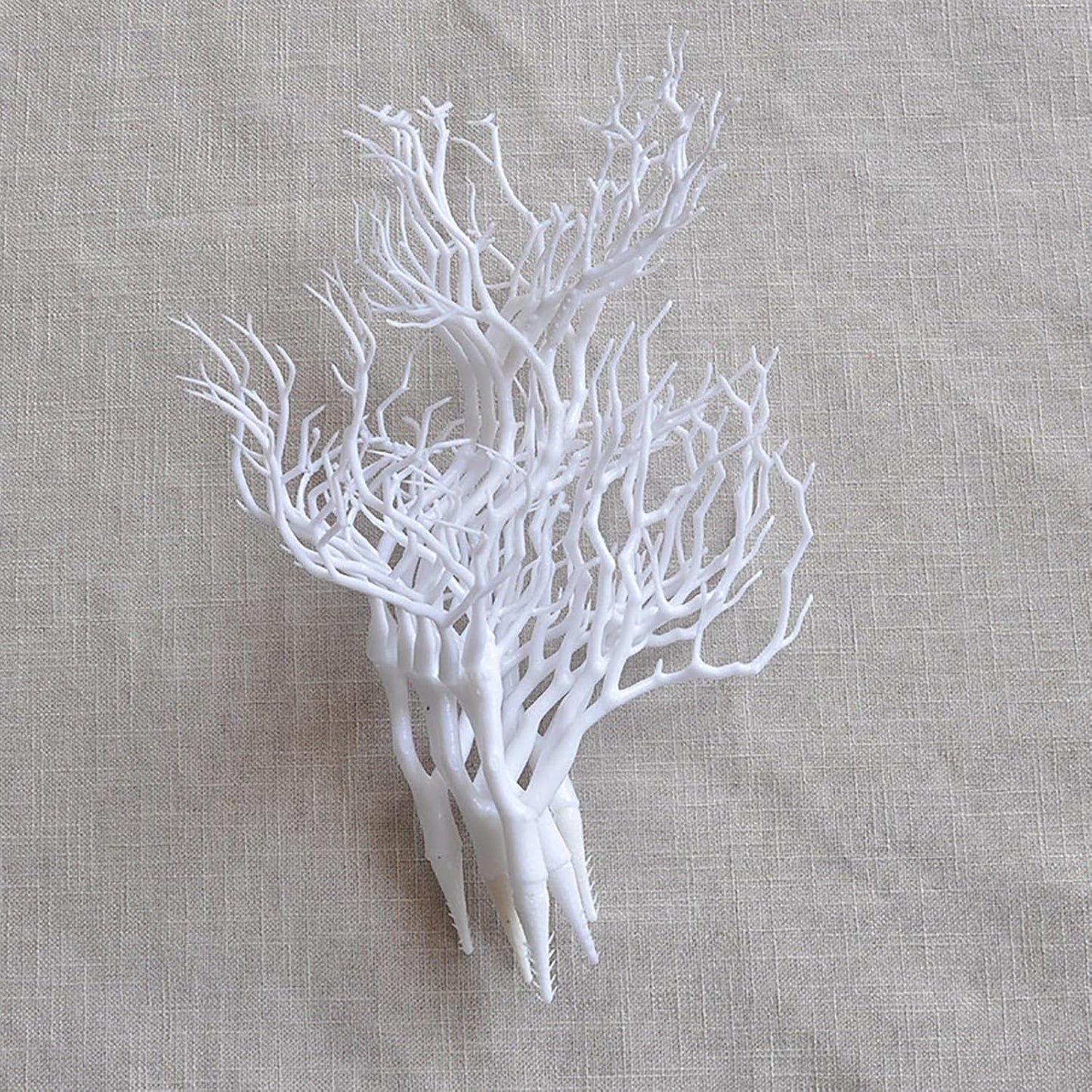 13.8 inches Artificial Coral Branches Fake Antler Branches Small Branches for Home Decoration Flower Arrangement Wedding Christmas Halloween Festival (White 10PCS
