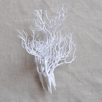 13.8 inches Artificial Coral Branches Fake Antler Branches Small Branches for Home Decoration Flower Arrangement Wedding Christmas Halloween Festival (White 10PCS