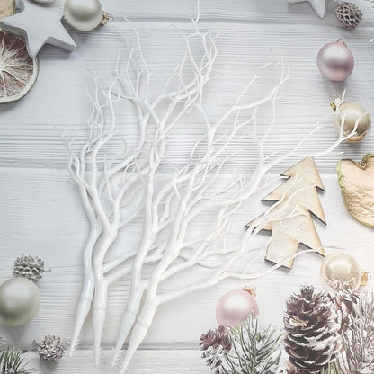 13.8 inches Artificial Coral Branches Fake Antler Branches Small Branches for Home Decoration Flower Arrangement Wedding Christmas Halloween Festival (White 10PCS