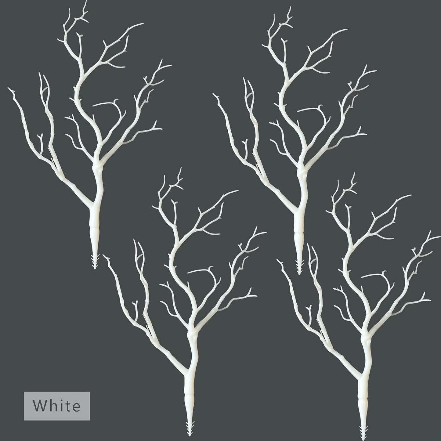 13.8 inches Artificial Coral Branches Fake Antler Branches Small Branches for Home Decoration Flower Arrangement Wedding Christmas Halloween Festival (White 10PCS