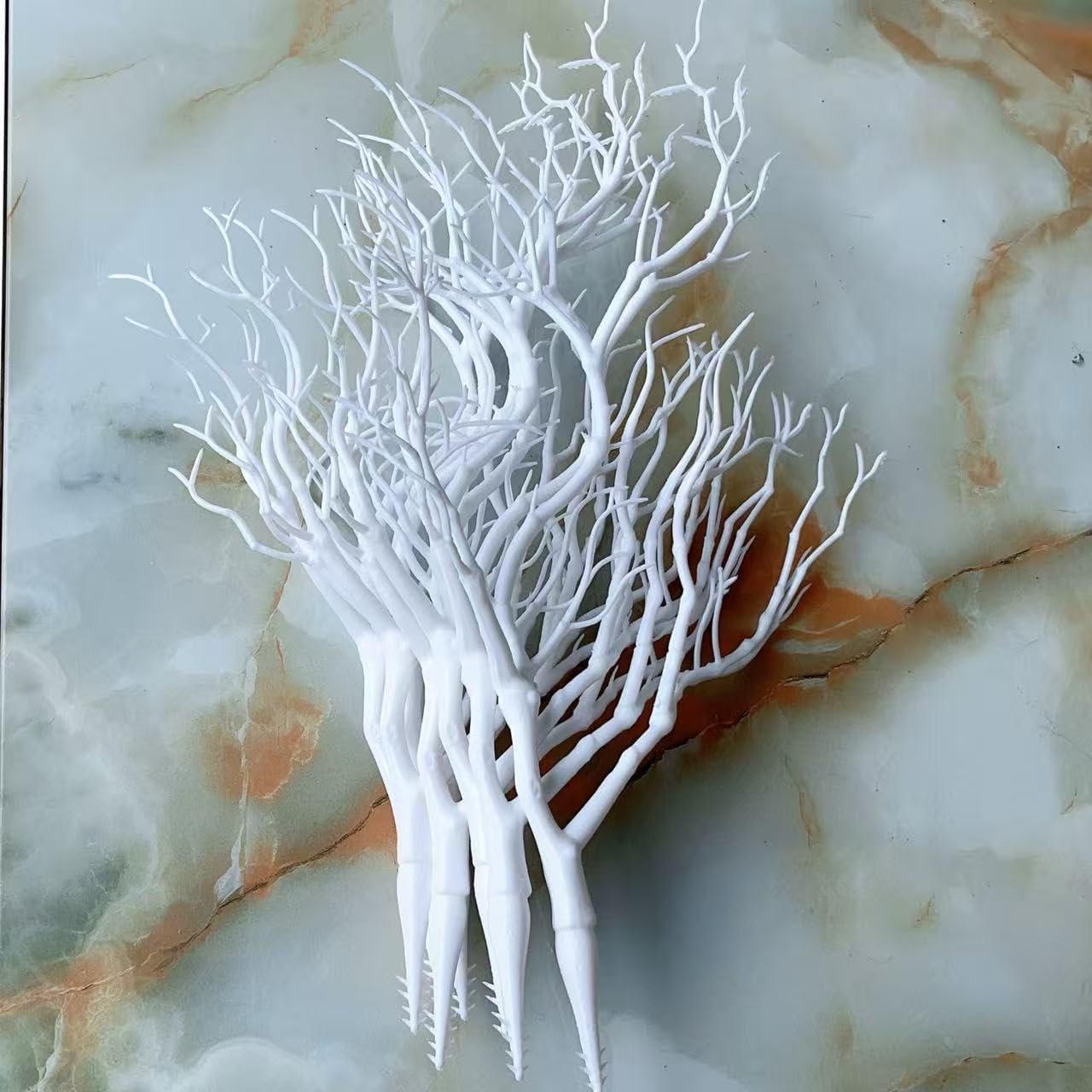 13.8 inches Artificial Coral Branches Fake Antler Branches Small Branches for Home Decoration Flower Arrangement Wedding Christmas Halloween Festival (White 10PCS