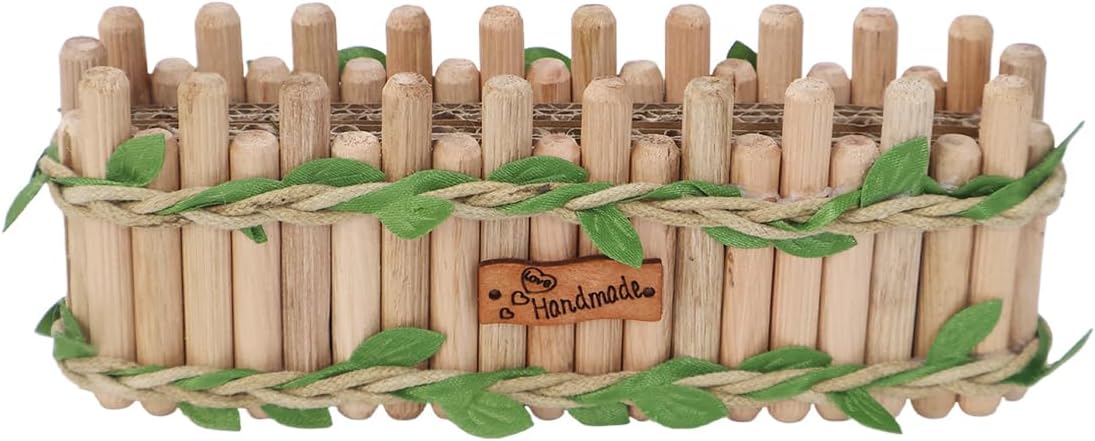 Hamster Cage Sprays Flower Foraging Holder - Natural Wood Feeding Stand, Small Pet Habitat Accessories for Hamsters Mouse Guinea Pig Dwarf Gerbils Syrian Mice (Leaf - Rectangle)