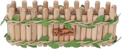 Hamster Cage Sprays Flower Foraging Holder - Natural Wood Feeding Stand, Small Pet Habitat Accessories for Hamsters Mouse Guinea Pig Dwarf Gerbils Syrian Mice (Leaf - Rectangle)