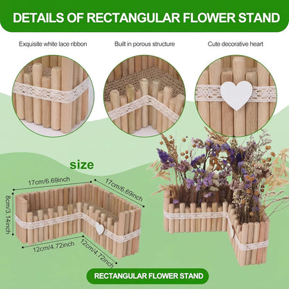 Hamster Cage Sprays Flower Foraging Holder - Natural Wood Feeding Stand, Small Pet Habitat Accessories for Hamsters Mouse Guinea Pig Dwarf Gerbils Syrian Mice (Leaf - Rectangle)