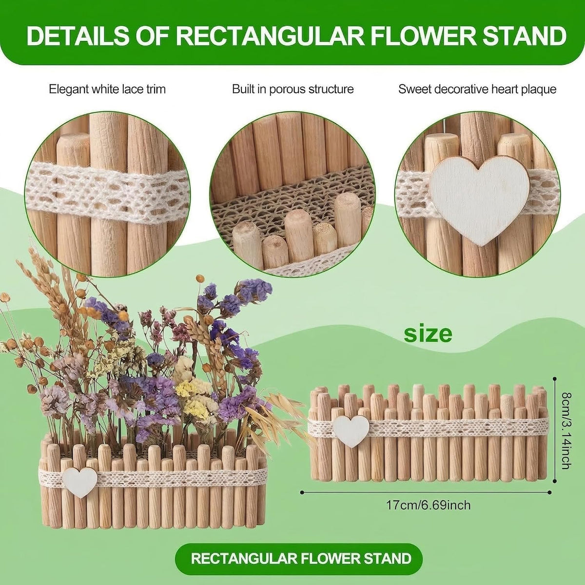 Hamster Cage Sprays Flower Foraging Holder - Natural Wood Feeding Stand, Small Pet Habitat Accessories for Hamsters Mouse Guinea Pig Dwarf Gerbils Syrian Mice (Leaf - Rectangle)
