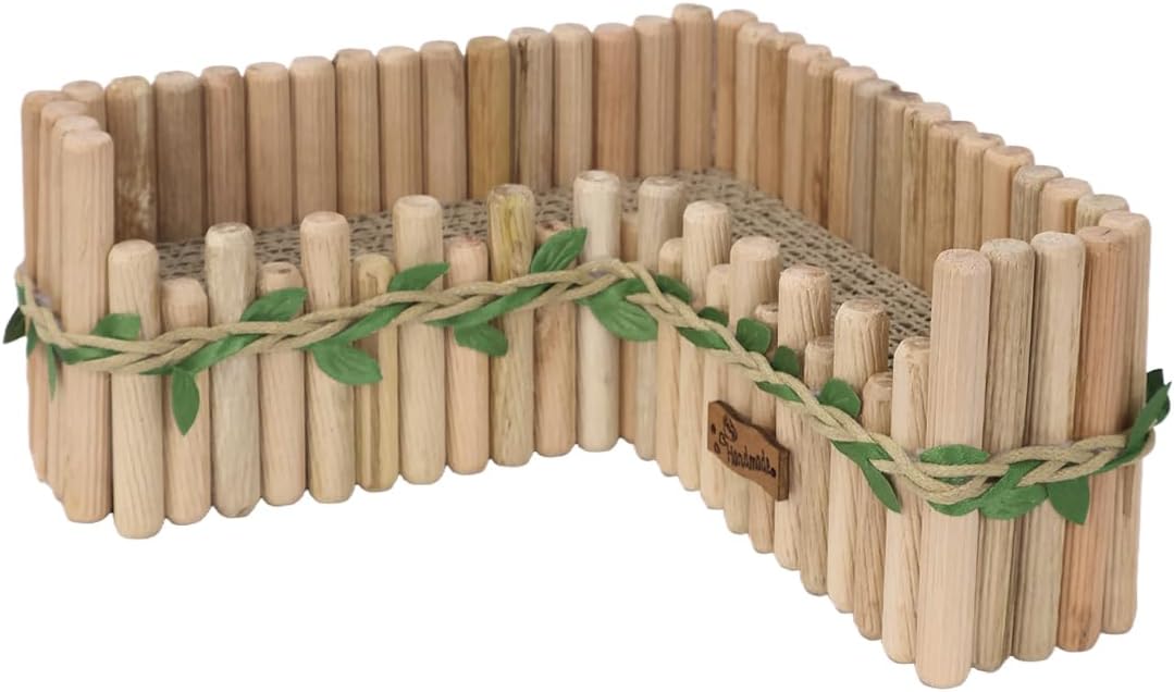 Hamster Cage Sprays Flower Foraging Holder - Natural Wood Feeding Stand, Small Pet Habitat Accessories for Hamsters Mouse Guinea Pig Dwarf Gerbils Syrian Mice (Leaf - Rectangle)