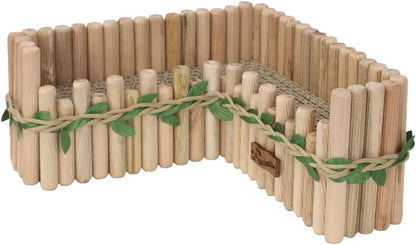 Hamster Cage Sprays Flower Foraging Holder - Natural Wood Feeding Stand, Small Pet Habitat Accessories for Hamsters Mouse Guinea Pig Dwarf Gerbils Syrian Mice (Leaf - Rectangle)