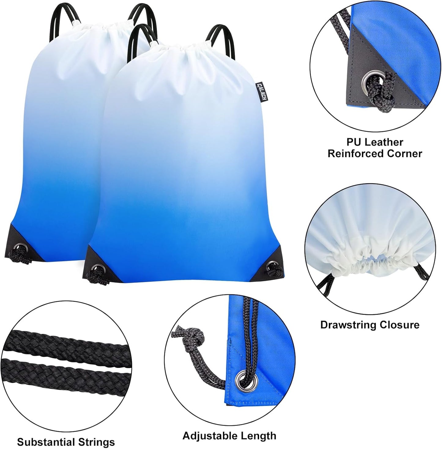 2PCS Drawstring Bags Bulk, String Backpack for Men Women, Cinch Bag Draw String Back Bag for Gym, Sports, Travel (2, Bright Yellow)