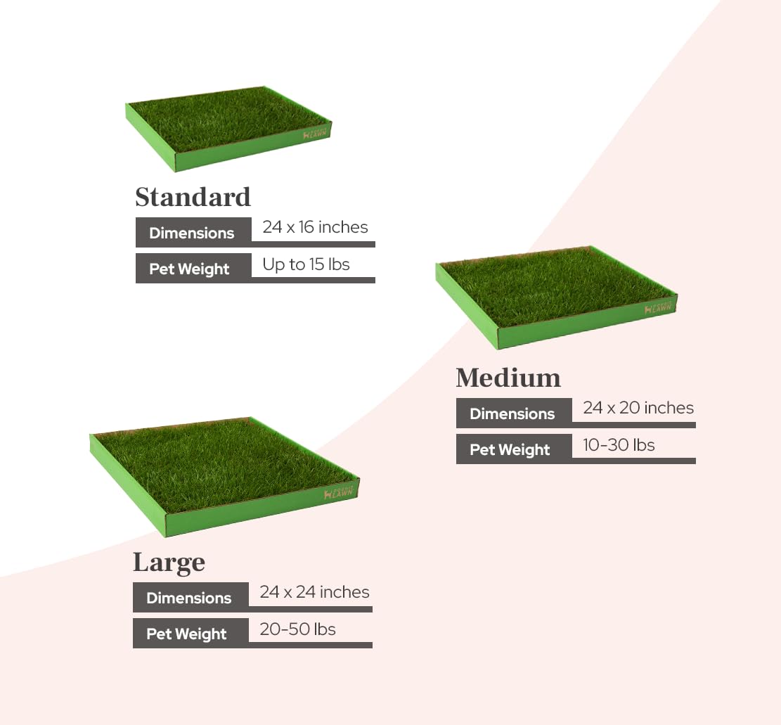 Real Grass Dog Pee Pads - Standard Dog Potty Pad 24x16