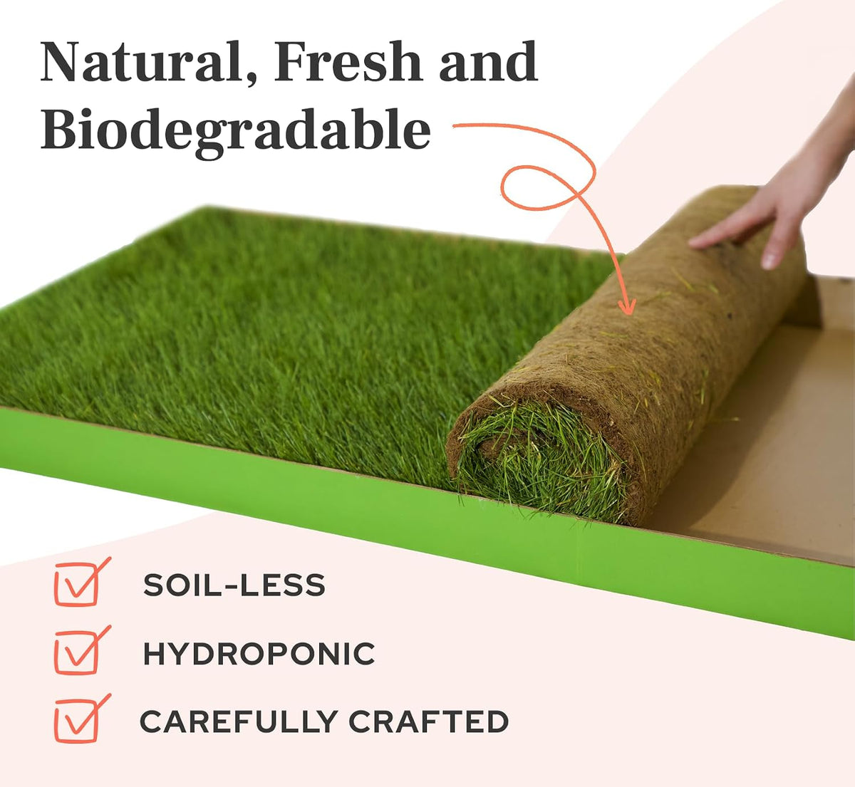 Real Grass Dog Pee Pads - Standard Dog Potty Pad 24x16