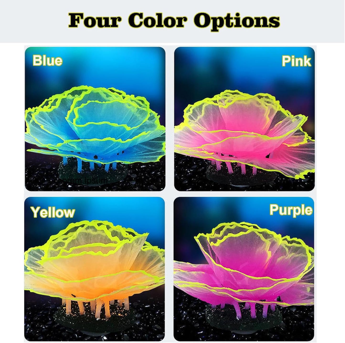 Artificial Coral Ornament Glowing Effect Resin Aquarium Plants Coral Aquarium Fish Tank Decorations(Blue)
