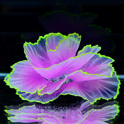 Artificial Coral Ornament Glowing Effect Resin Aquarium Plants Coral Aquarium Fish Tank Decorations(Blue)