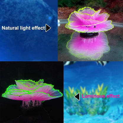 Artificial Coral Ornament Glowing Effect Resin Aquarium Plants Coral Aquarium Fish Tank Decorations(Blue)