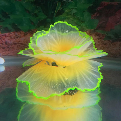 Artificial Coral Ornament Glowing Effect Resin Aquarium Plants Coral Aquarium Fish Tank Decorations(Blue)