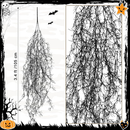Spanish Moss 41'' Fake Hanging Succulents Faux Moss Artificial Succulent Plants Vines Hanging Plants Swamp Decoration Potted Artificial Garland(Dark Brown,6 Pack)