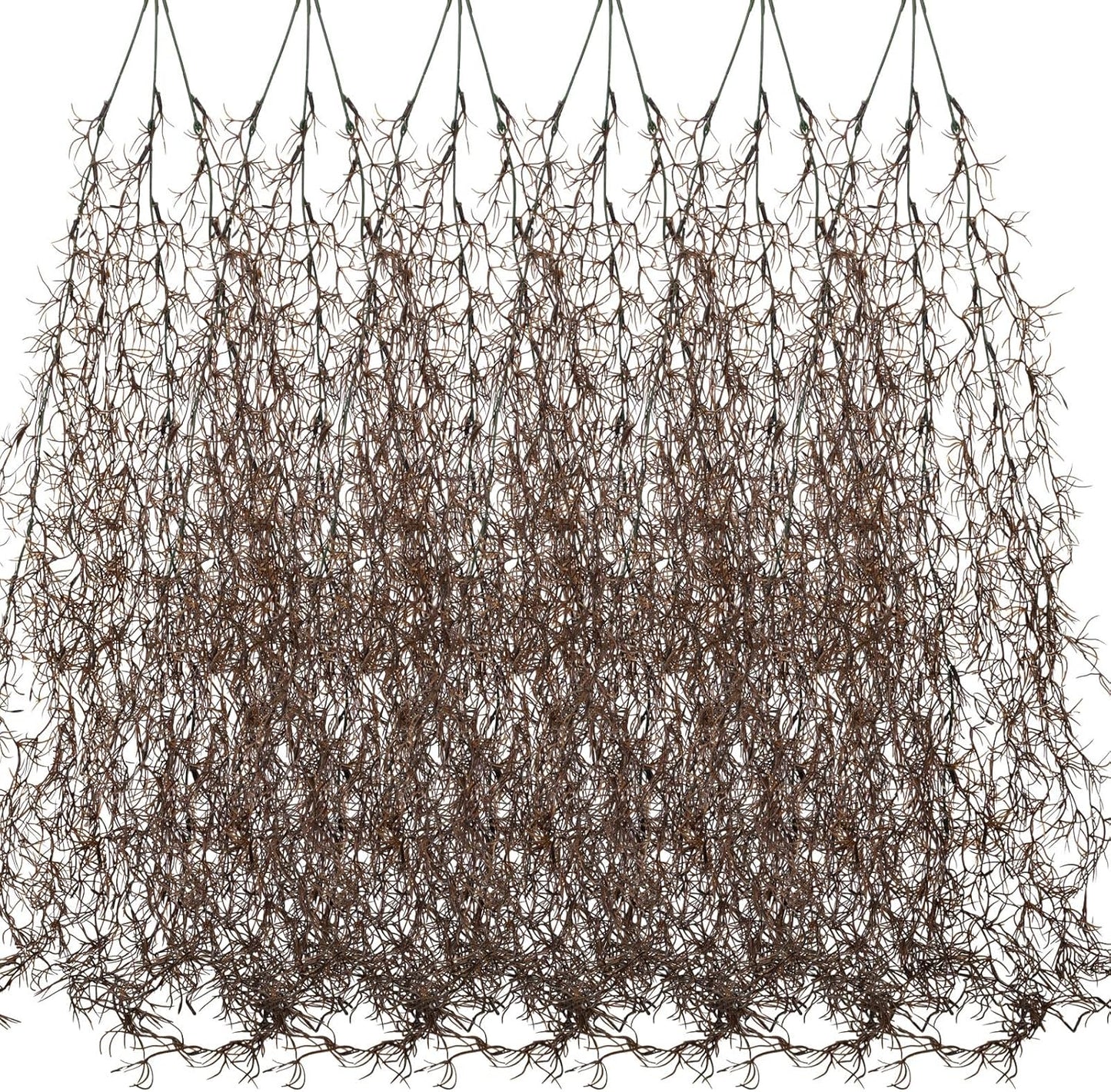 Spanish Moss 41'' Fake Hanging Succulents Faux Moss Artificial Succulent Plants Vines Hanging Plants Swamp Decoration Potted Artificial Garland(Dark Brown,6 Pack)