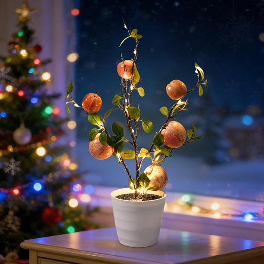 Artificial Apple Tree Lamp Night Light,Apple Lamp for Home Shop Cafe Wedding Decor, Gifts for Women Mom Grandma Girlfriend on Birthday Christmas Valentines Mothers Day - Colors A