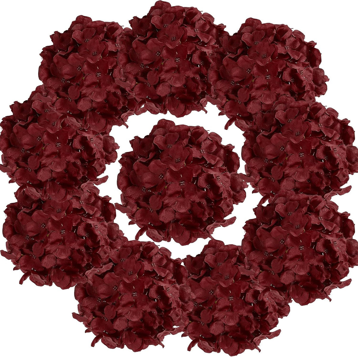 10PCS Hydrangea Artificial Flowers, Faux Champagne Flowers | for Wedding Centerpieces, DIY Bouquets, Bridal Shower, Floral Decor Home Decoration with Stems