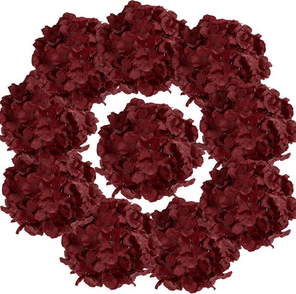 10PCS Hydrangea Artificial Flowers, Faux Champagne Flowers | for Wedding Centerpieces, DIY Bouquets, Bridal Shower, Floral Decor Home Decoration with Stems