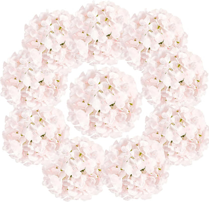 10PCS Hydrangea Artificial Flowers, Faux Champagne Flowers | for Wedding Centerpieces, DIY Bouquets, Bridal Shower, Floral Decor Home Decoration with Stems