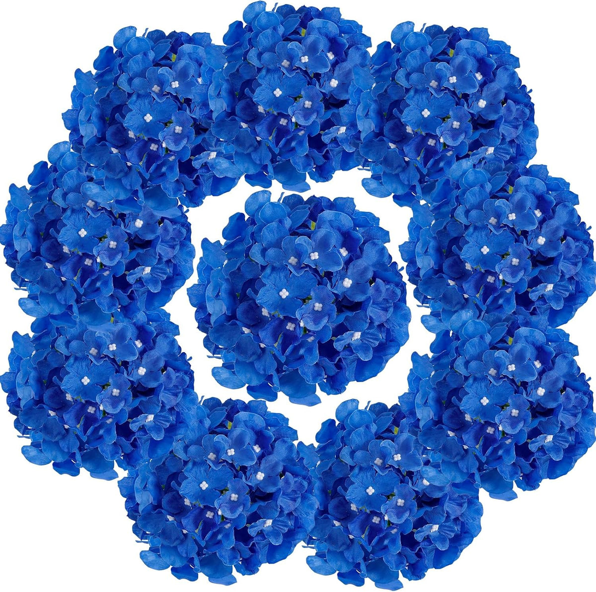 10PCS Hydrangea Artificial Flowers, Faux Champagne Flowers | for Wedding Centerpieces, DIY Bouquets, Bridal Shower, Floral Decor Home Decoration with Stems