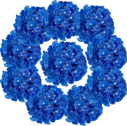 10PCS Hydrangea Artificial Flowers, Faux Champagne Flowers | for Wedding Centerpieces, DIY Bouquets, Bridal Shower, Floral Decor Home Decoration with Stems