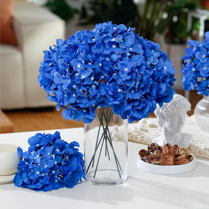 10PCS Hydrangea Artificial Flowers, Faux Champagne Flowers | for Wedding Centerpieces, DIY Bouquets, Bridal Shower, Floral Decor Home Decoration with Stems