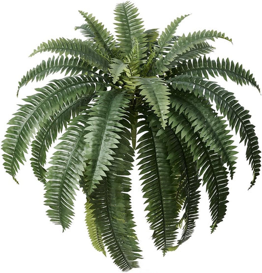 Artificial Boston Ferns 48" UV Resistant Faux Ferns With 39 Fronds for Outdoors - Large Fake Plants for Home, Garden, Front Porch and Hanging Decor - Lifelike Greenery for Indoor Spaces,4pcs VN141