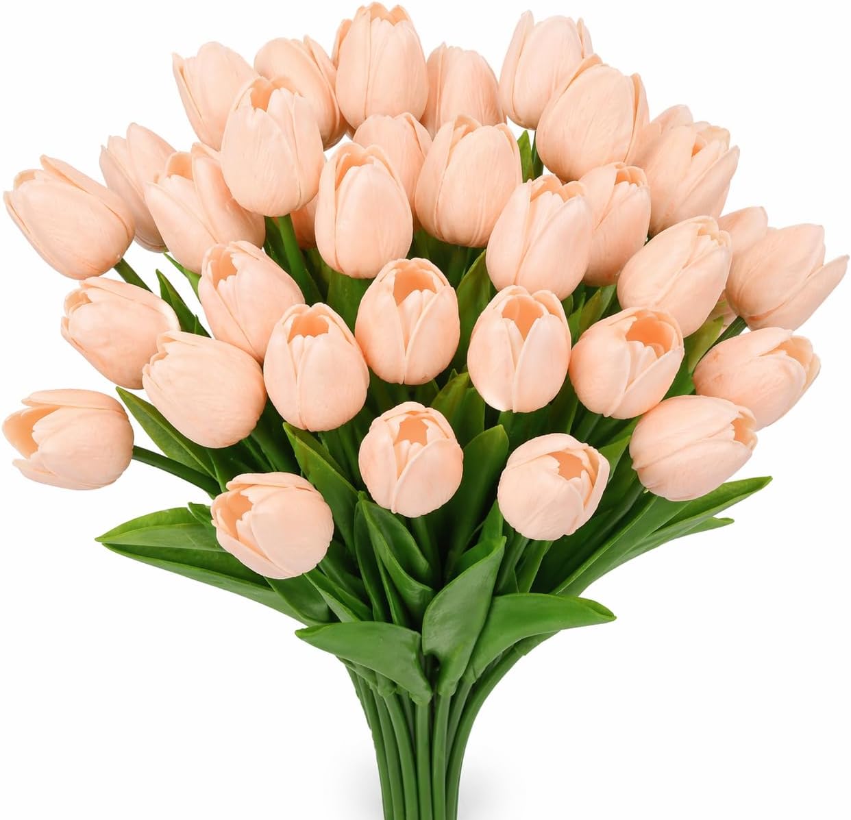 Yellow Artificial Tulip Flowers - 13.7" 30PCS Real Touch Fake PU Tulips Bouquet Faux Flowers for Floral Arrangements Table Centerpieces Kitchen Indoor Home Mothers Day Decorations