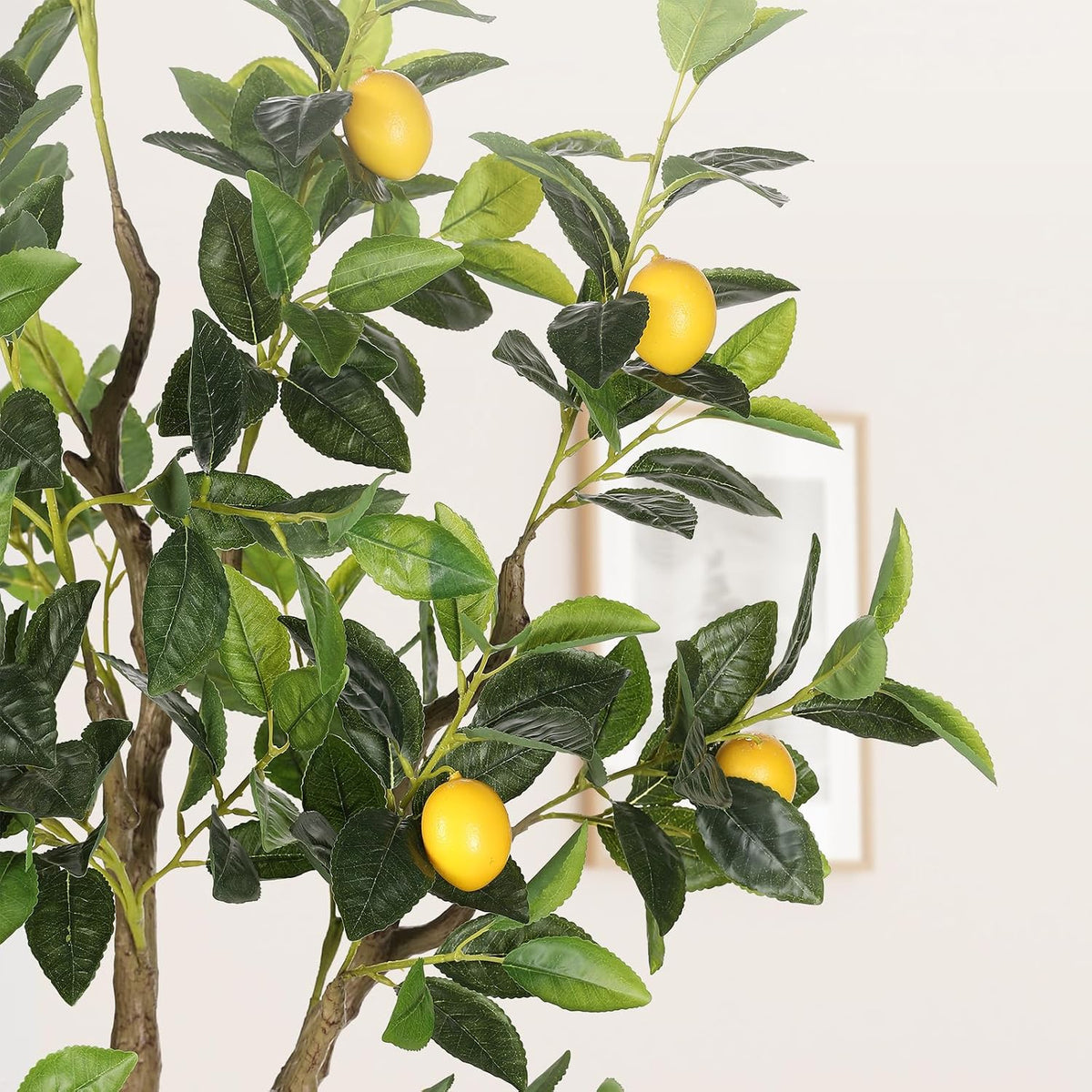 5FT Artificial Lemon Tree with White Tall Planter