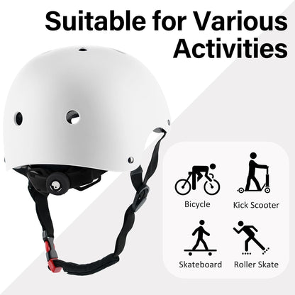 Skateboard Bike Helmet, 3 Sizes for Adult Youth & Kids | Lightweight, Adjustable, Certified Multi-Sport for Bicycle, Inline/Roller Skates, Kick Scooter