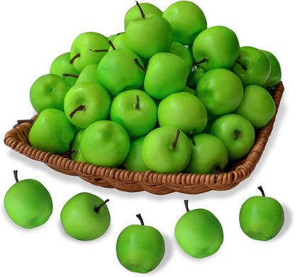 30 Pcs Mini Artificial Apples, Fake Little Green Apple Mini Fruits Realistic Lifelike Simulation Apples for Home Party Christmas Tree Decor Apples Photography Props