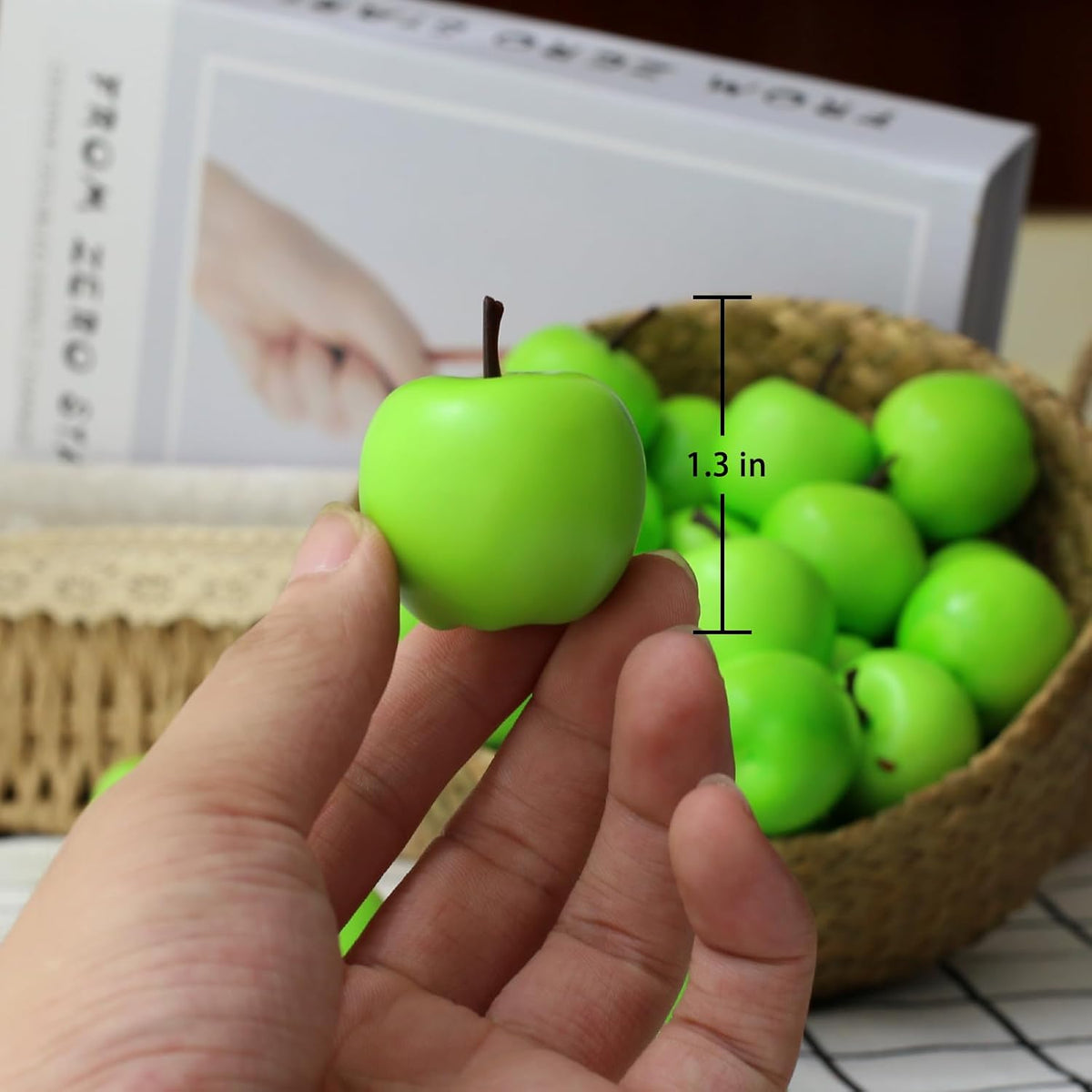 30 Pcs Mini Artificial Apples, Fake Little Green Apple Mini Fruits Realistic Lifelike Simulation Apples for Home Party Christmas Tree Decor Apples Photography Props