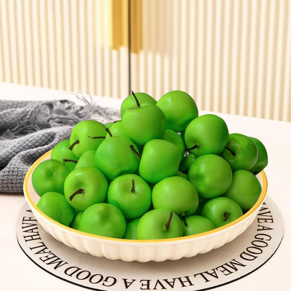 30 Pcs Mini Artificial Apples, Fake Little Green Apple Mini Fruits Realistic Lifelike Simulation Apples for Home Party Christmas Tree Decor Apples Photography Props