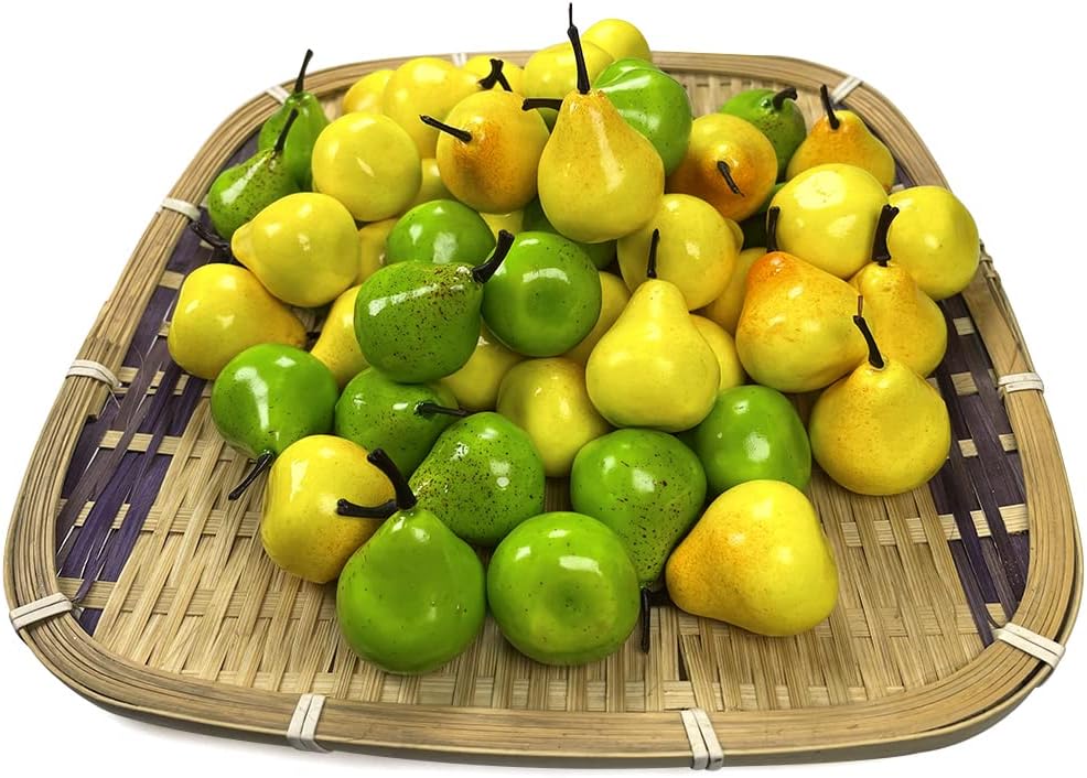 30 Pcs Mini Artificial Apples, Fake Little Green Apple Mini Fruits Realistic Lifelike Simulation Apples for Home Party Christmas Tree Decor Apples Photography Props