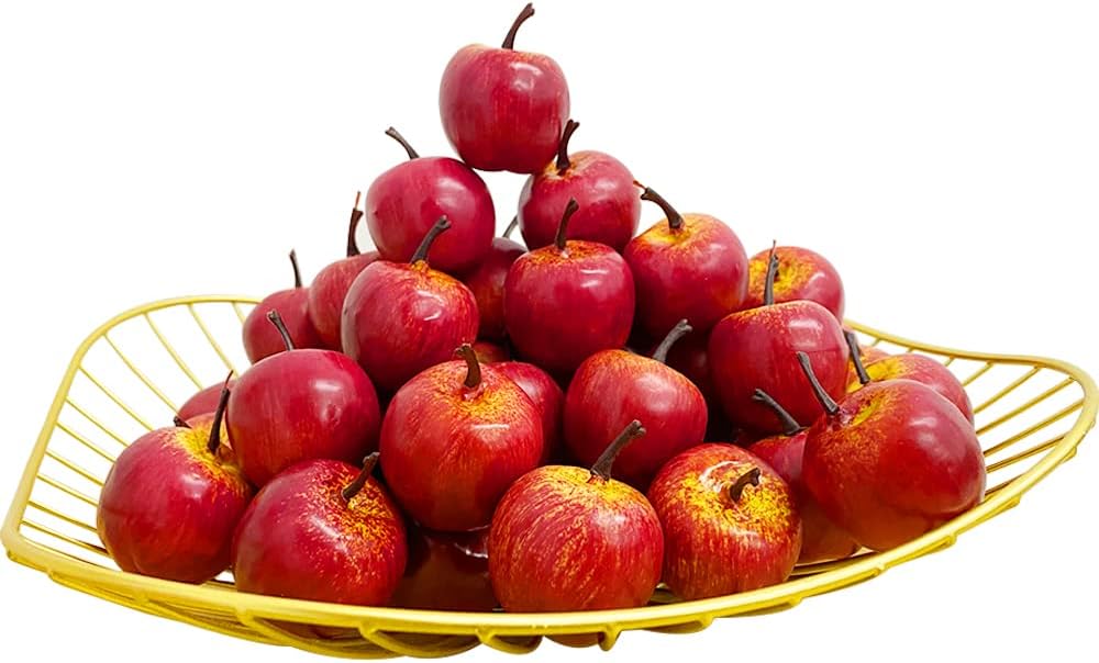 30 Pcs Mini Artificial Apples, Fake Little Green Apple Mini Fruits Realistic Lifelike Simulation Apples for Home Party Christmas Tree Decor Apples Photography Props